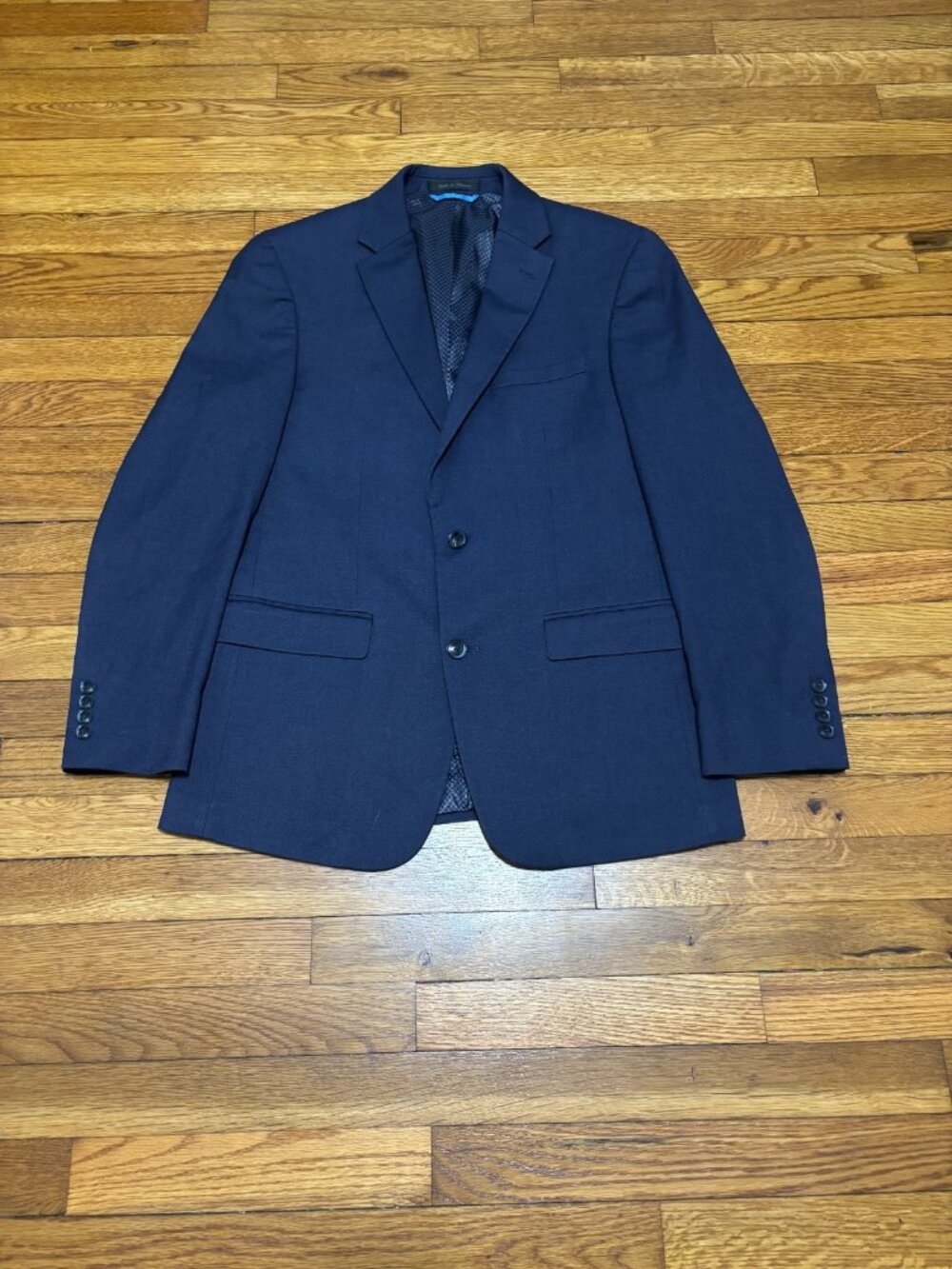 Van Heusen Mens Cool Flex Slim Fit Blazer Jacket Size 40R Navy Blue Sport Coat